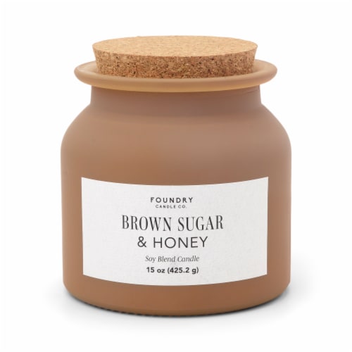 Foundry Candle Co. Jar Candle Brown Sugar & Honey Perspective: front