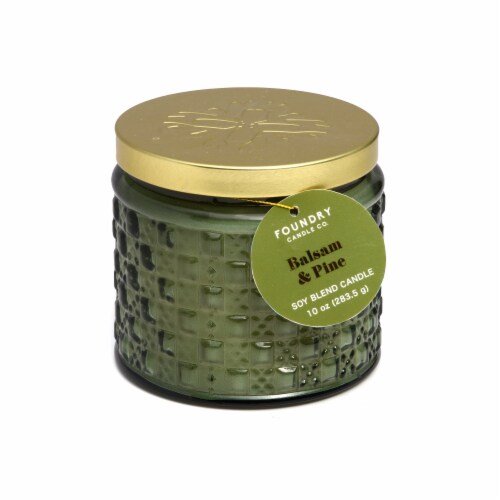 Foundry Candle Co. Balsam & Pine Soy Wax Blend Candle Perspective: front
