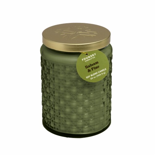 Foundry Candle Co. Balsam & Pine Soy Blend Candle Perspective: front