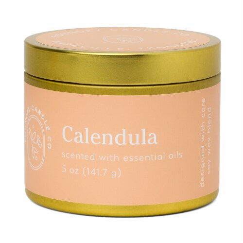 Foundry Gold Tin Calendula Candle Perspective: front