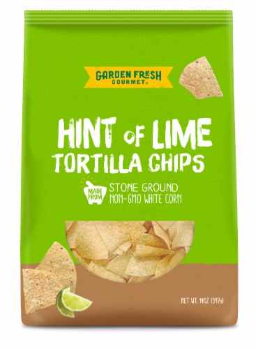 Garden Fresh Gourmet® Hint of Lime Tortilla Chips Perspective: front
