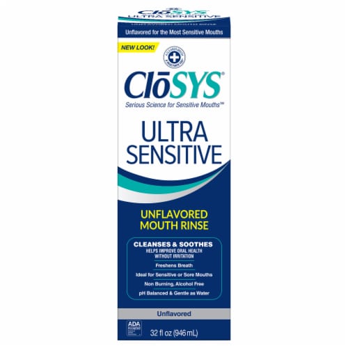 CloSYS Unflavored Ultra Sensitive Oral Rinse Perspective: front