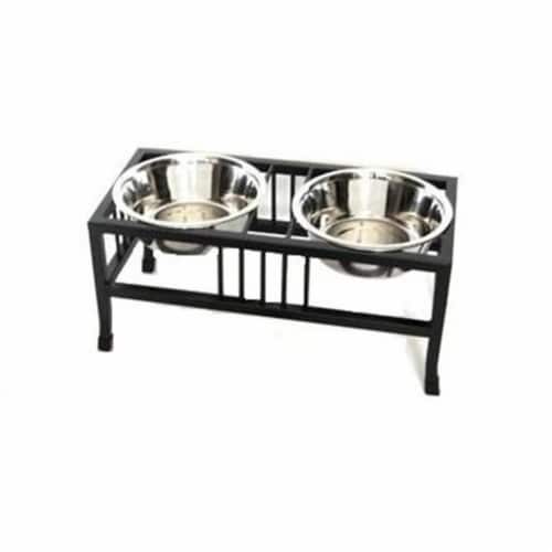 Pet Store Pros RDB13XL Raised Double Baron Diner 18 in.- 3 Qt. Perspective: front