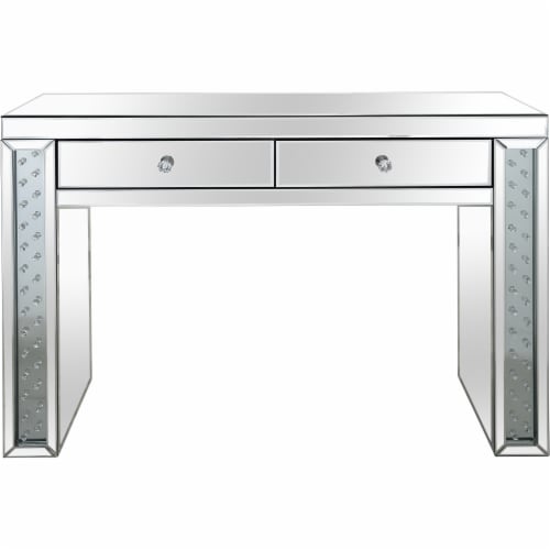 Diana Mirrored Console Table with Clear Mirrored Glass Perspective: front