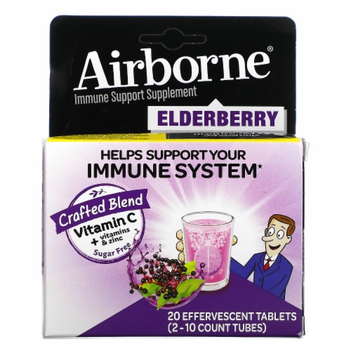 Airborne® Elderberry Immune Support Supplement Tablets Perspective: front