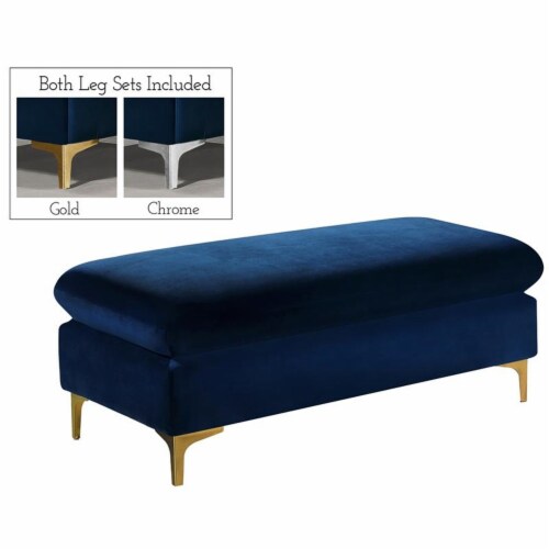 Meridian Furniture Naomi Velvet Ottoman | Bench