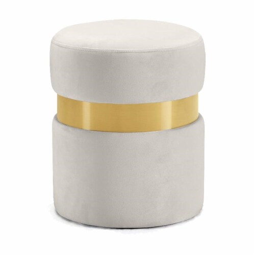 Meridian Furniture Hailey Velvet Ottoman | Stool - Gold