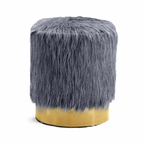 Meridian Furniture Joy Faux Fur Ottoman | Stool Meridian Furniture Joy Faux Fur Ottoman | Stool
