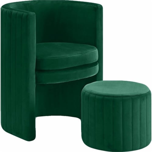 Meridian Furniture Selena Velvet Accent Chair and Ottoman Set Meridian Furniture Selena Velvet Accent Chair and Ottoman Set