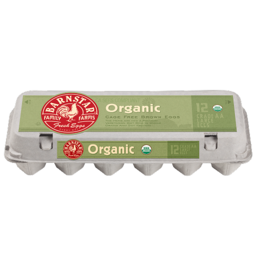 Barnstar Organic Cage Free Grade AA Large Brown Eggs Perspective: front