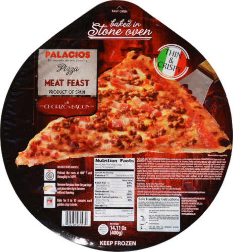 Frozen Pizza with Chorizo & Bacon Perspective: front