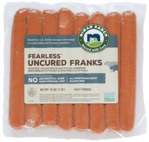 Niman Ranch Fearless Uncured Franks Perspective: front