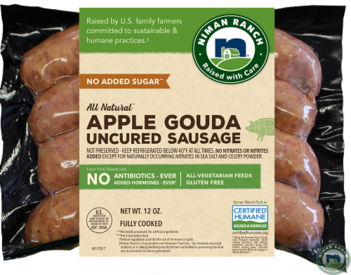 Niman Ranch Uncured Apple Gouda Sausage, 12 oz - Kroger