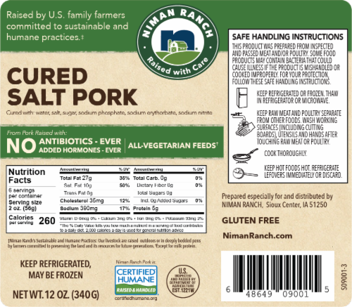 Niman Ranch All Natural Uncured Salt Pork Perspective: front