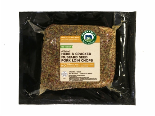 Niman Ranch Herb & Cracked Mustard Seed Pork Loin Chops Perspective: front