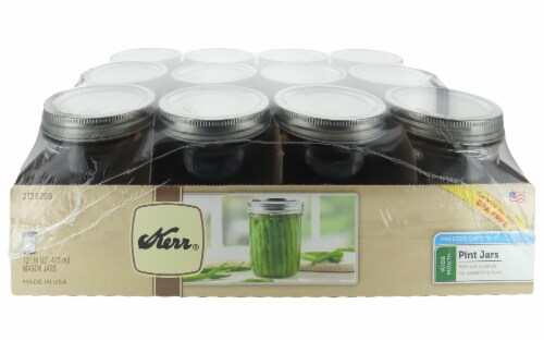 Kerr® Wide Mouth Pint Jar with Lid - 12 Pack Perspective: front