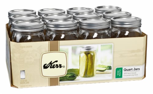 Kerr® Wide Mouth Quart Jar with Lid - 12 Pack Perspective: front