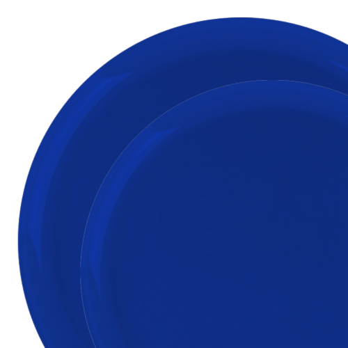 Light Blue Flat Round Disposable Plastic Dinnerware Value Set (120 Sets) Perspective: front