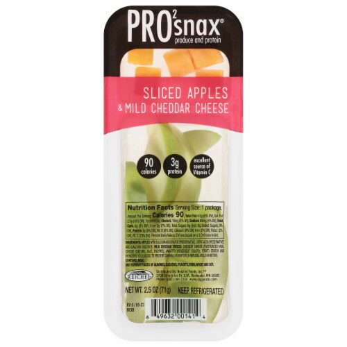 Pro2snax® Sliced Apples & Mild Cheddar Cheese Snack Perspective: front