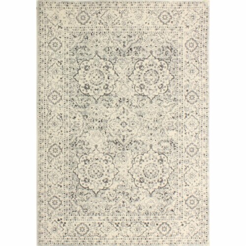 Bashian E110-SIL-4X6-5363 Everek Collection Floral, Oriental Transitional Polypropylene Machi Perspective: front