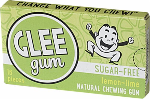 Glee Gum Xylitol Sweetened Natural Gum Lemon Lime Perspective: front
