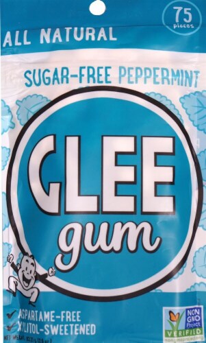 Glee Gum All Natural Sugar Free Gum Peppermint Perspective: front