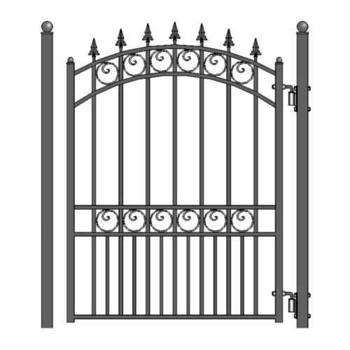 ALEKO London Style 4 ft. x 5 ft. Black Steel Pedestrian Fence Gate