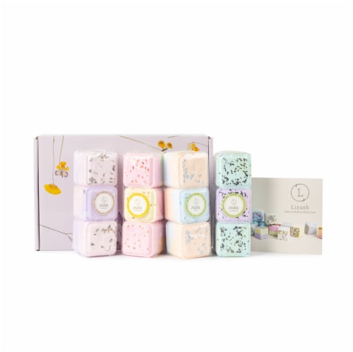 Shower Steamers, Set of 12 big fizzies, Cheer up Gift Set, Relaxing Gift Box Perspective: front