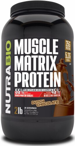 NutraBio® Dutch Chocolate Protein Powder Perspective: front