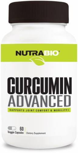 NutraBio® Curcumin Advanced Capsules Perspective: front
