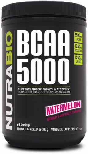 NutraBio® BCAA 5000 Powder - Watermelon Perspective: front