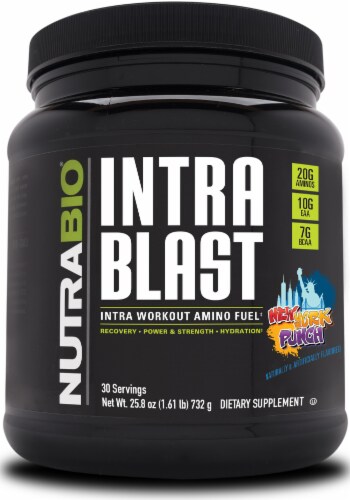 NutraBio Intra Blast New York Punch Dietary Supplement Perspective: front