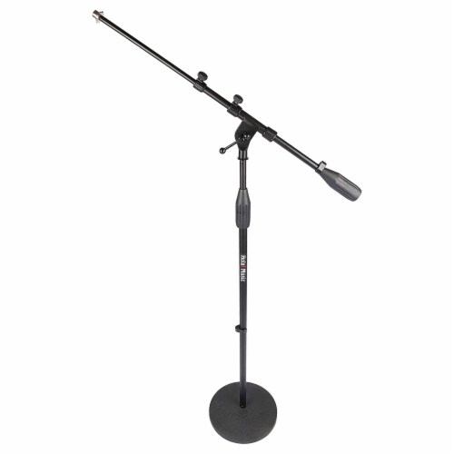 Hola! Music Adjustable Height Studio Microphone Stand with Weighted Base, Black Perspective: front
