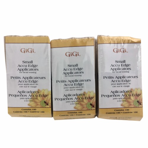 GiGi Small Accu Edge Applicators for Facial Waxing 100 CT Pack of 3 Perspective: front
