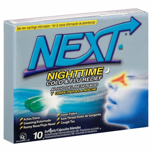 Next Nighttime Cold & Flu Relief Softgels Perspective: front