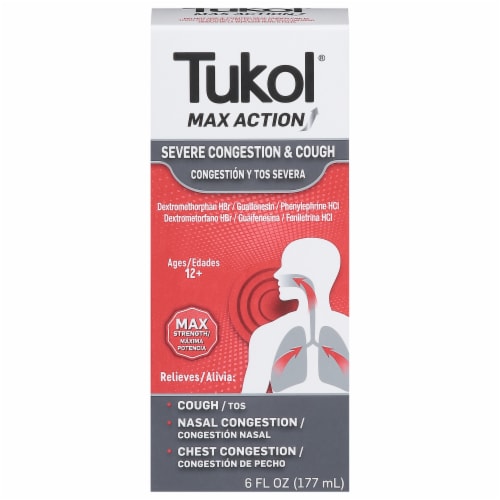 Tukol Max Strength Severe Congestion & Cough Medicine Perspective: front