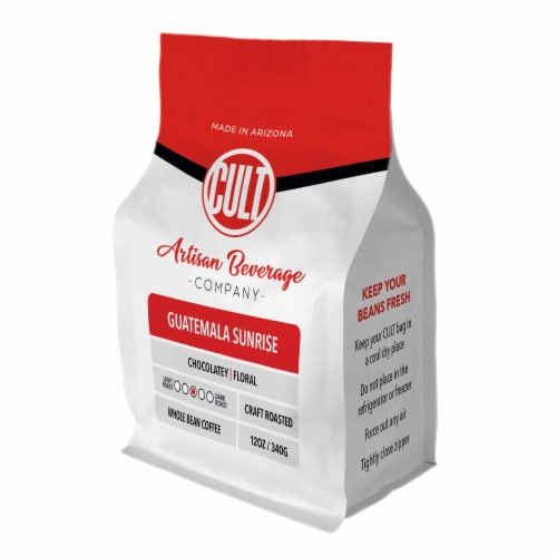 Cult Guatemala Sunrise Medium Roast Whole Bean Coffee Perspective: front