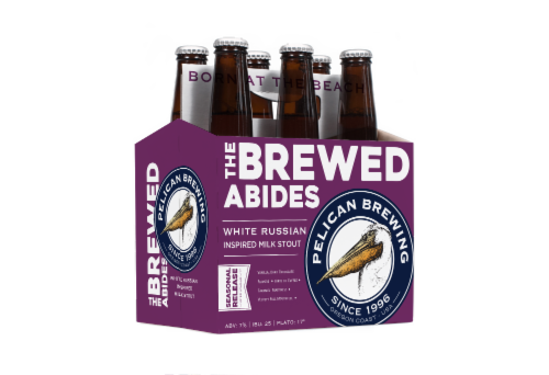 Pelican Brewing Company The Brewed Abides White Russian Craft Beer Perspective: front