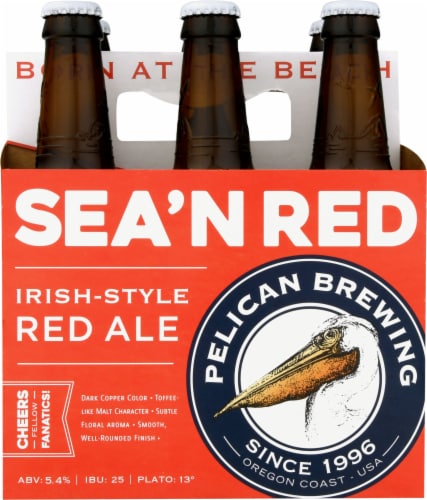 Pelican Brewing Company Sea'N Red Irish-Style Red Ale Beer Perspective: front