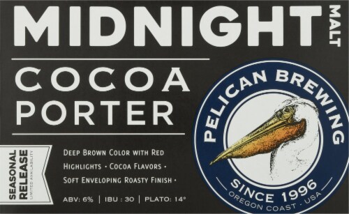 Pelican Brewing Company Midnight Malt Cocoa Porter Beer Perspective: front