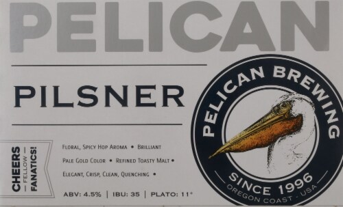 Pelican Brewing Company Pelican Pilsner Beer Perspective: front