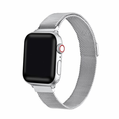 Infinity Skinny Silver Stainless Steel Band for Apple Watch 1,2,3,4,5,6 & SE - Size 38mm/44mm Perspective: front