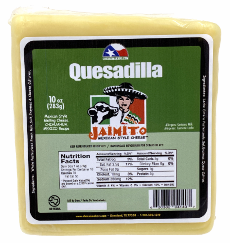 Cheesemakers Quesadilla Jaimito Mexican Style Block Cheese Perspective: front