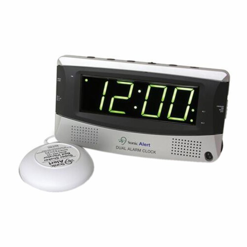 Sonic Bomb Dual Alarm Clock With Bed Shaker Perspective: front