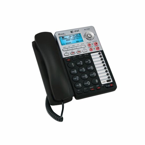 Vtech ATT 2 Line Corded Digital Answering Speakerphone with ITAD/CID Black Perspective: front
