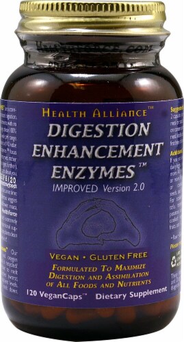 HealthForce Superfoods Digestion Enhancement Enzymes VeganCaps Perspective: front