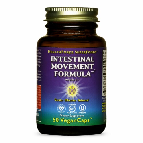 HealthForce SuperFoods Intestinal Movement Formula VeganCaps Perspective: front