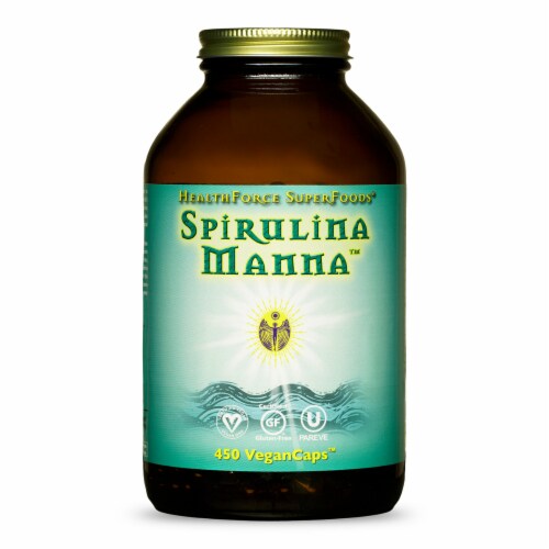 HealthForce Superfoods® Spirulina Manna™ Vegan Caps Perspective: front