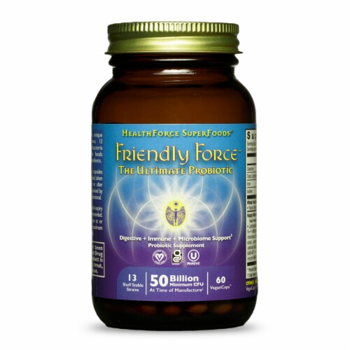 HealthForce SuperFoods Friendly Force Ultimate Probiotic Perspective: front