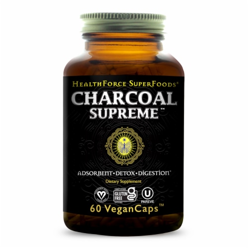 HealthForce SuperFoods Charcoal Supreme VeganCaps Perspective: front